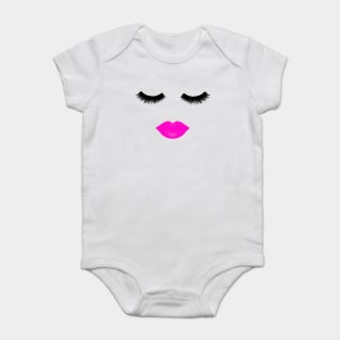 Lips and Lashes Pink Baby Bodysuit